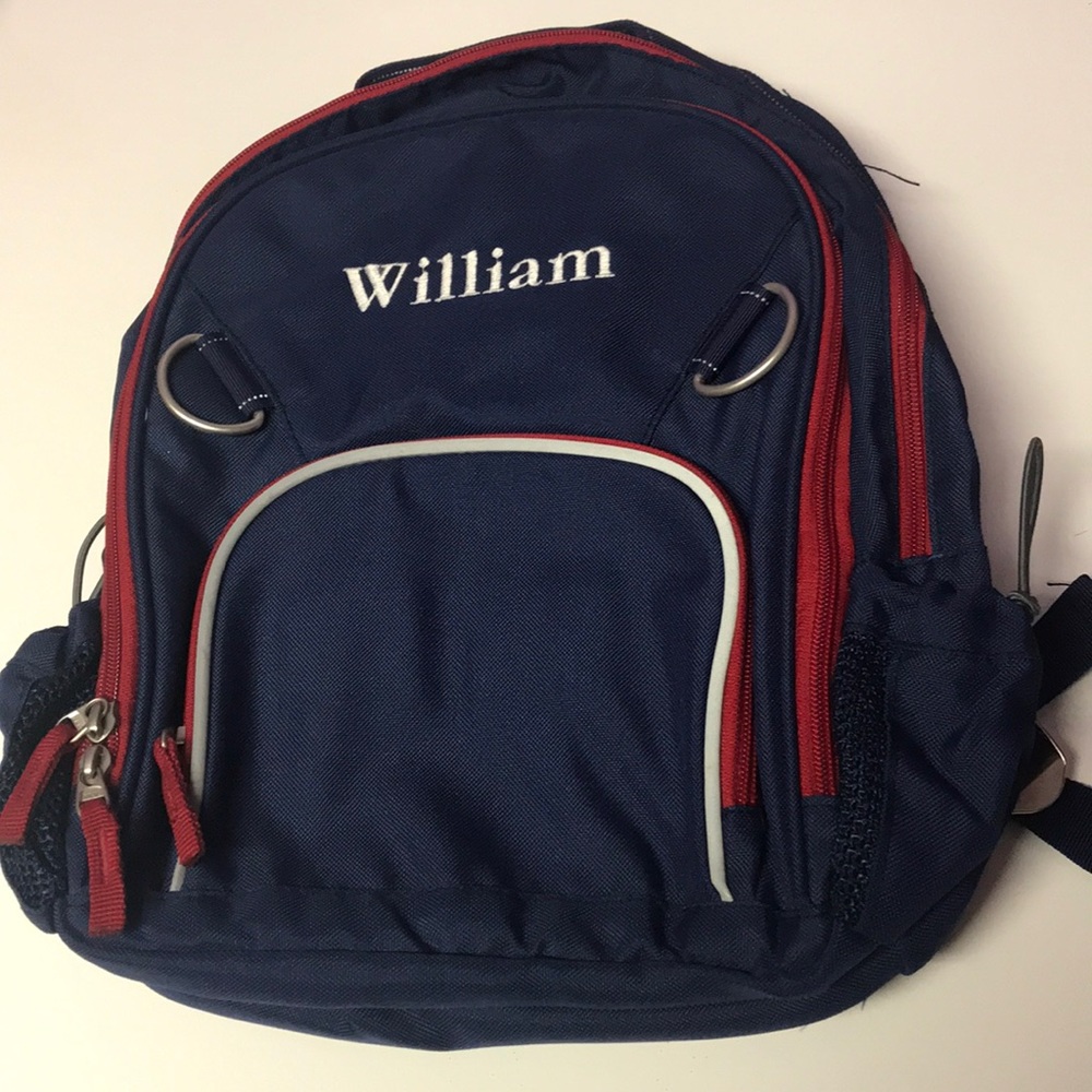 Pottery Barn Kids Backpack- embroidered “William”